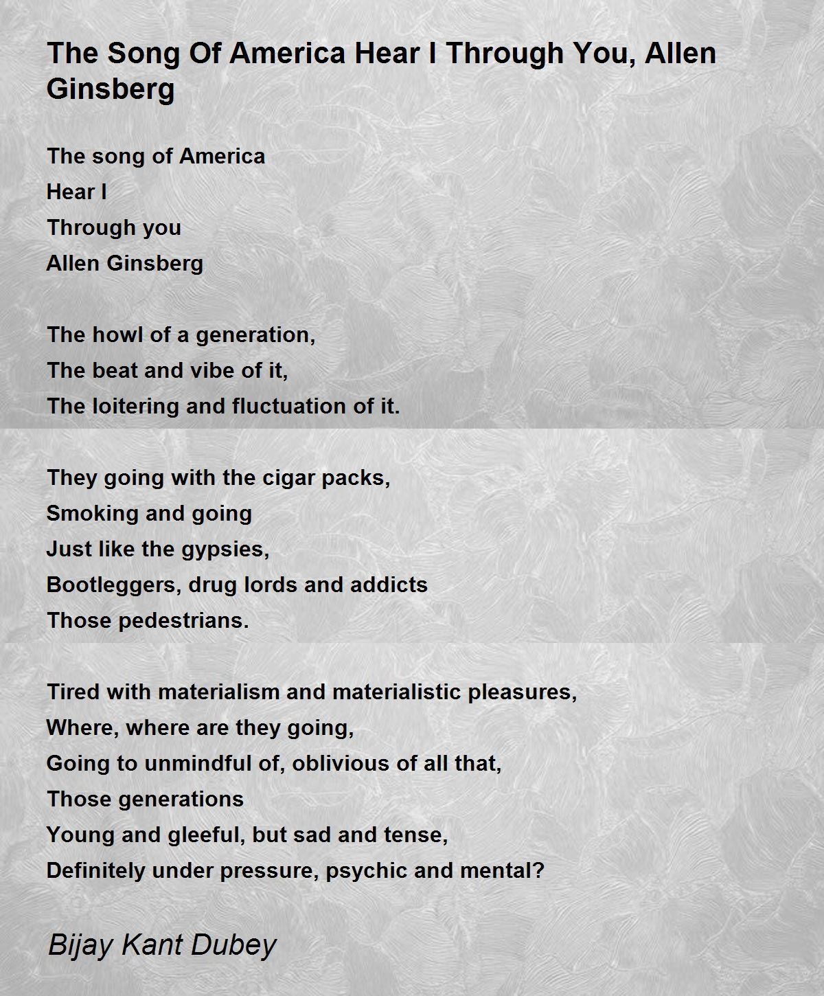 america poem allen ginsberg