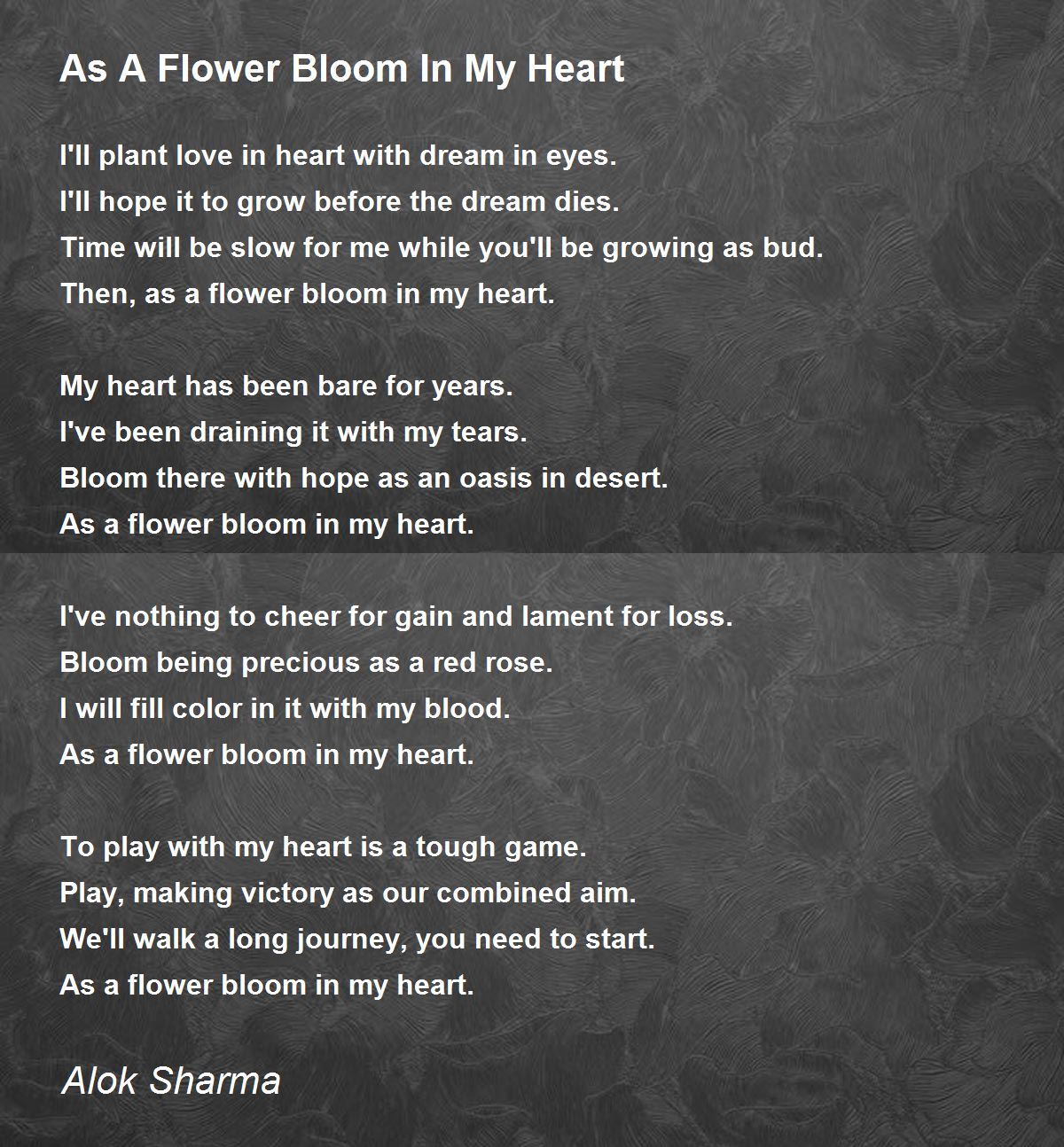 Your Heart In Bloom, About Hoffman