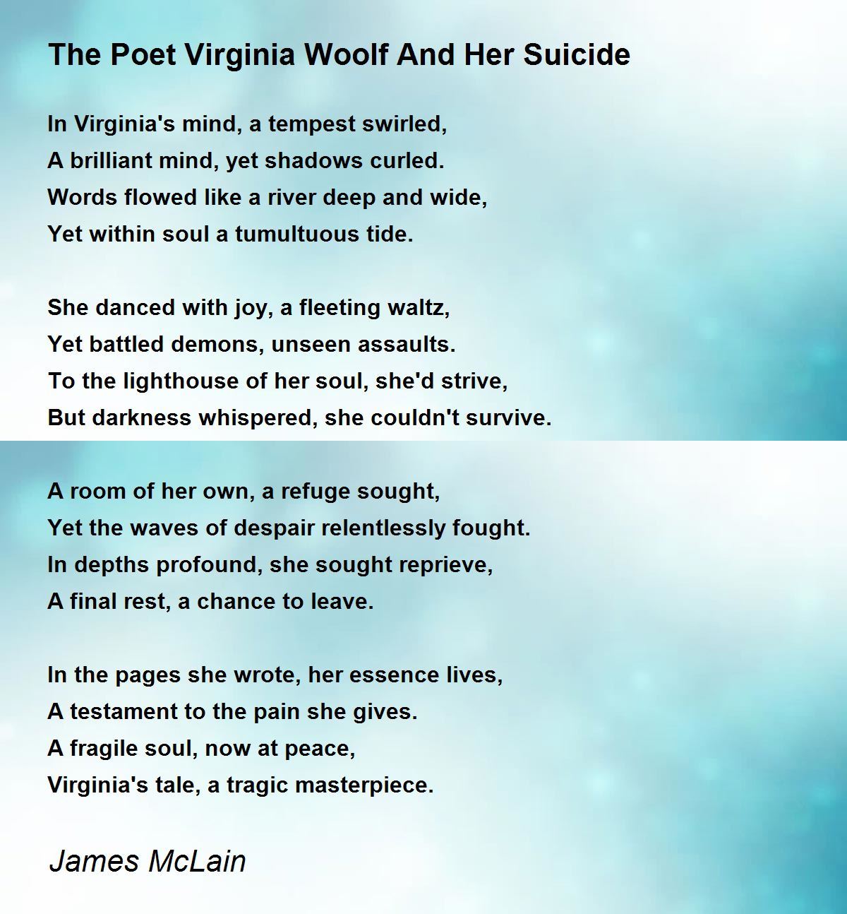 The Poet Virginia Woolf And Her Suicide - The Poet Virginia Woolf