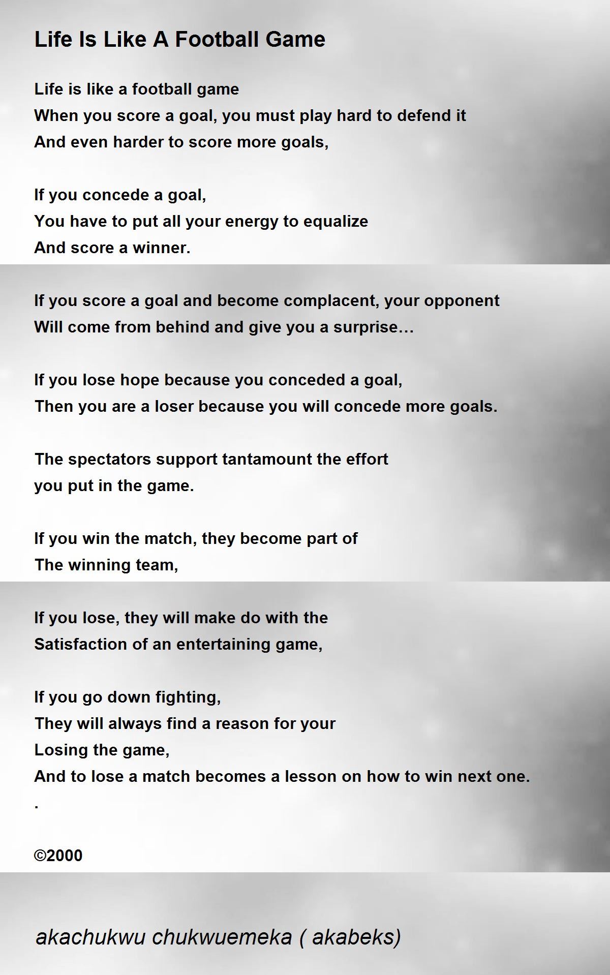 football life poem
