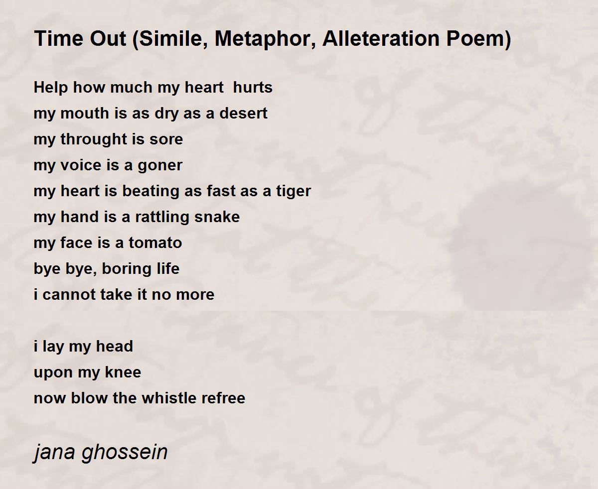Time Out (Simile, Metaphor, Alleteration Poem) - Time Out (Simile ...
