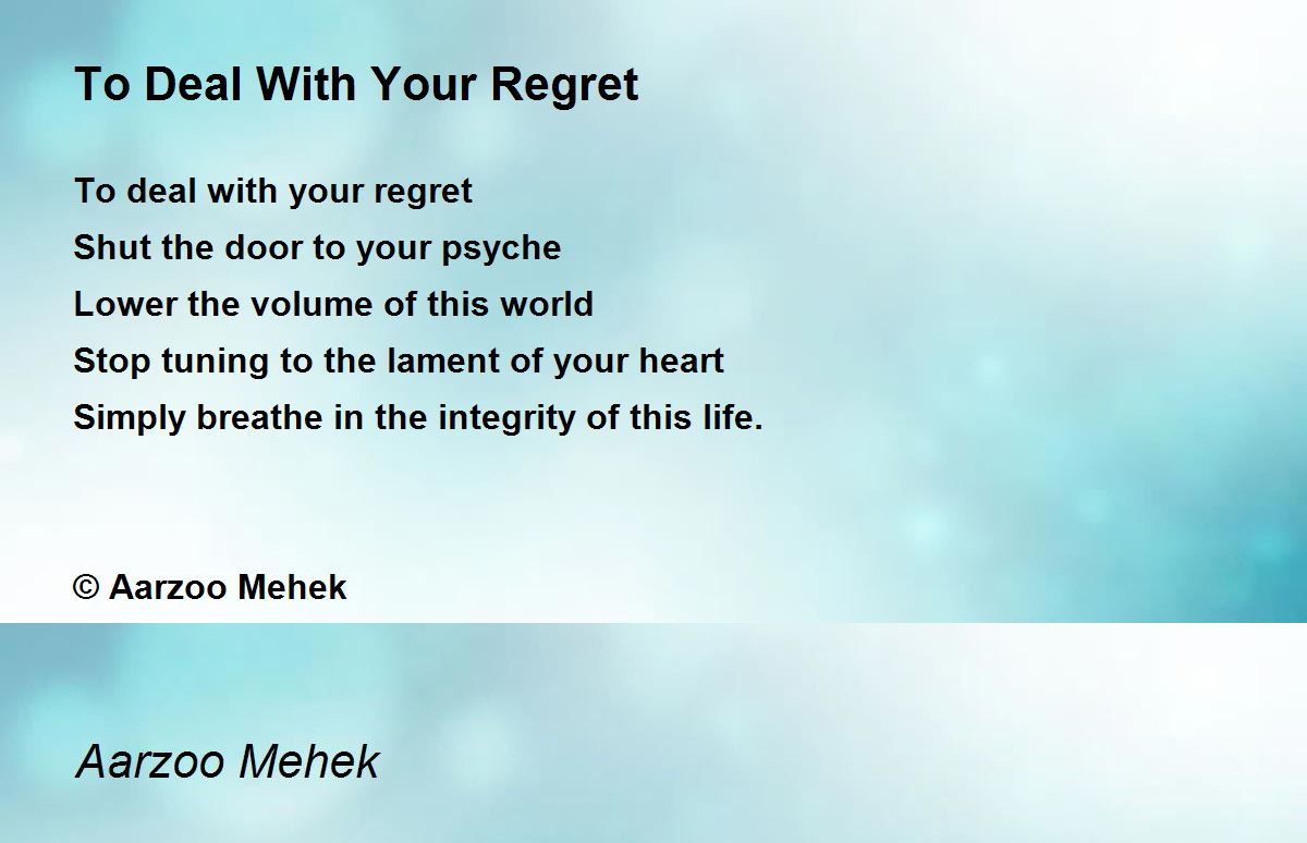 How to Deal With Regret