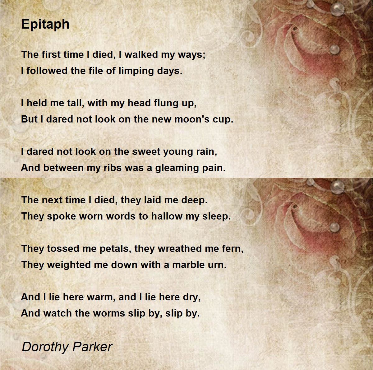 Epitaph Poem By Dorothy Parker