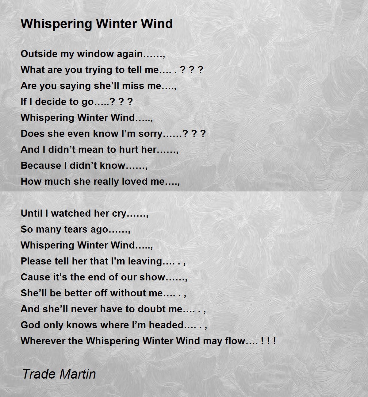 Paired Wintry Wind Lyrics, PDF, Leisure