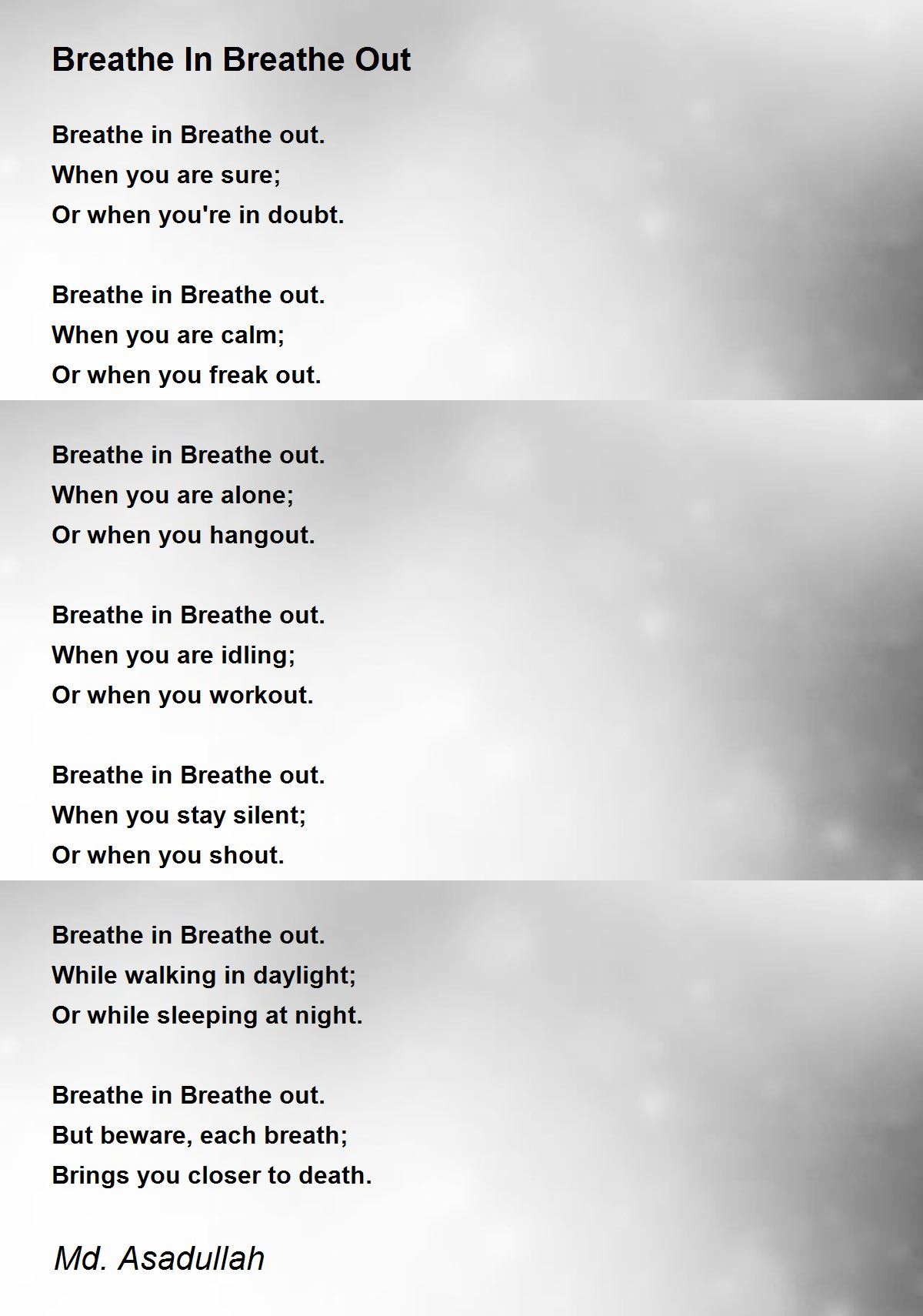 breathe out