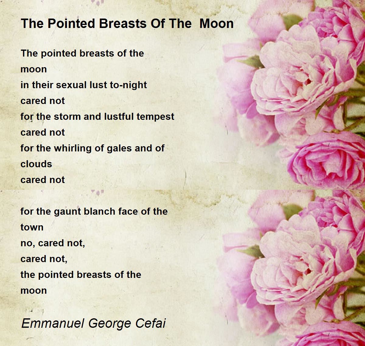 The Pointed Breasts Of The Moon - The Pointed Breasts Of The Moon Poem by  Emmanuel George Cefai