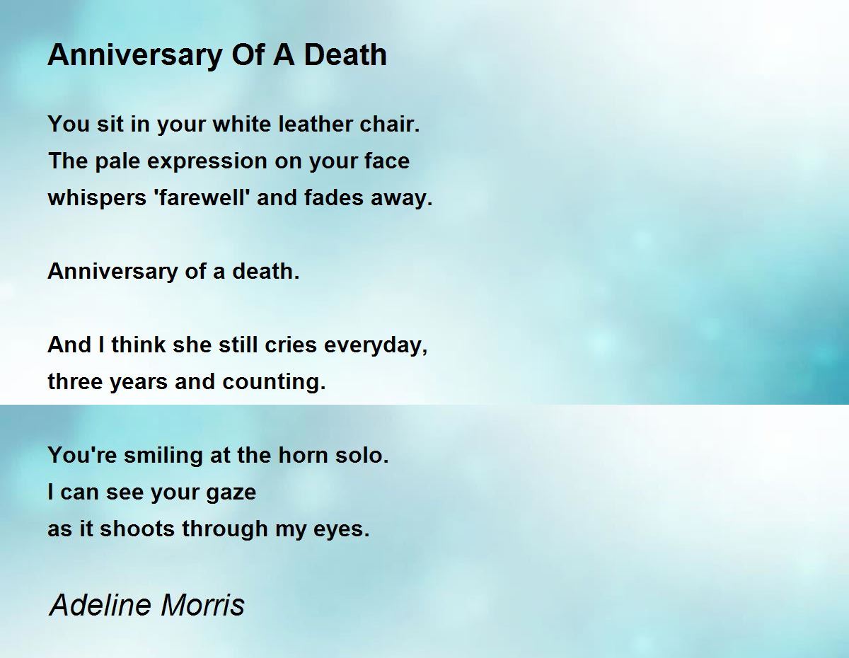 Year Anniversary Memorial Poems