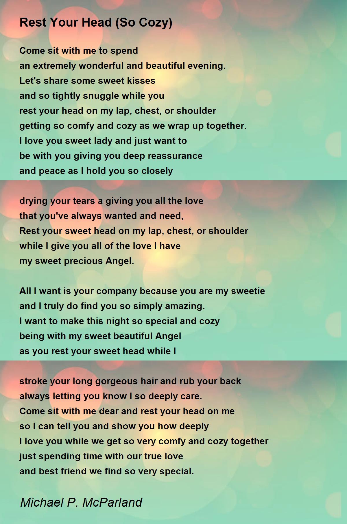 Rest Your Head (So Cozy) - Rest Your Head (So Cozy) Poem by