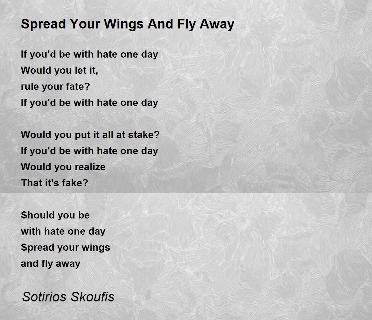 Spread My Wings And Fly Away