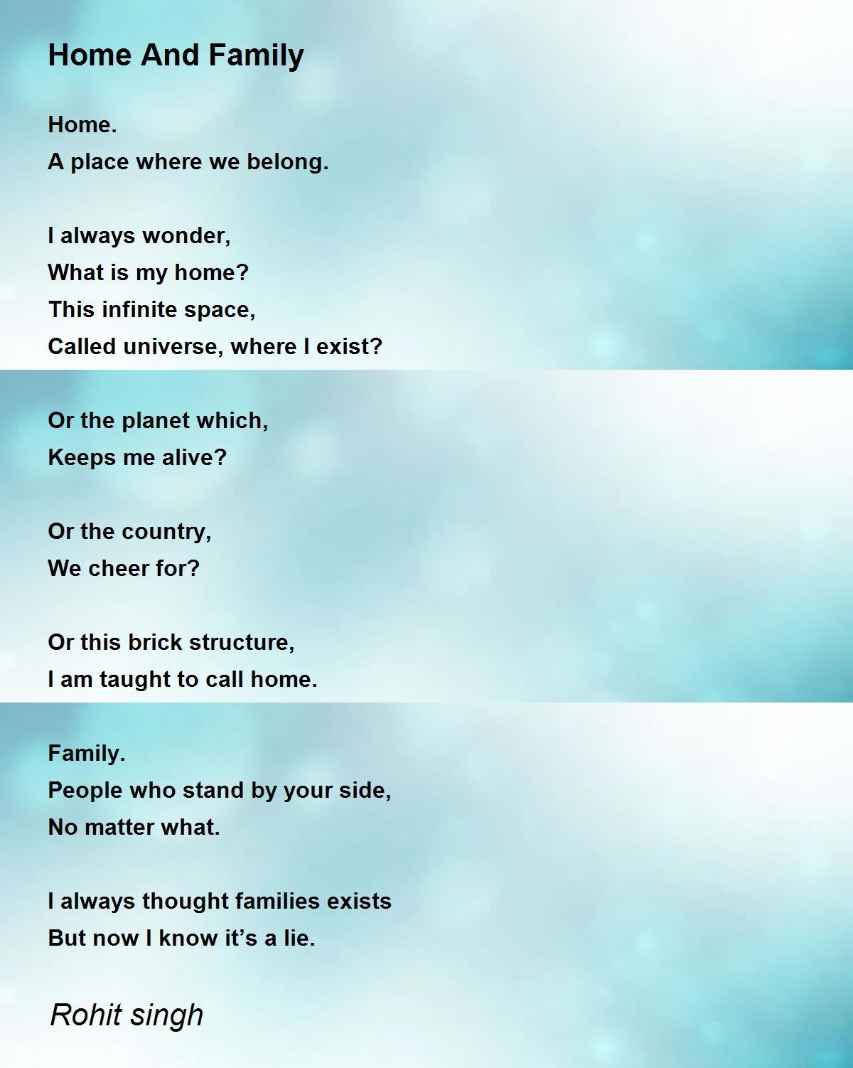 Home And Family Poem By Rohit Singh