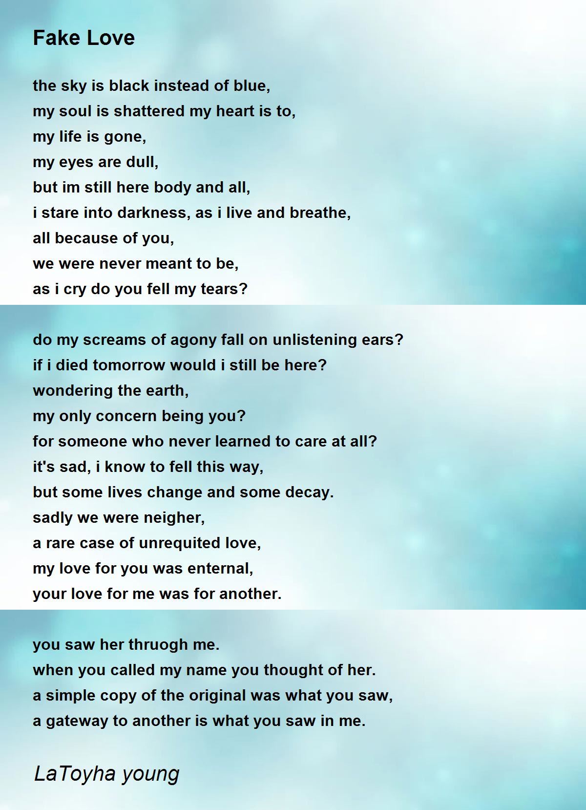sad love poems for him that make cry