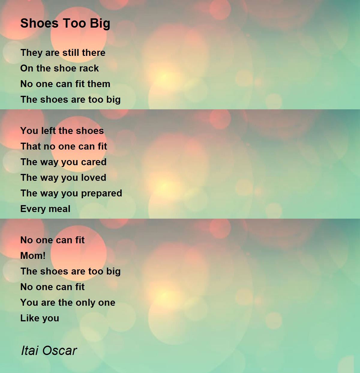 Shoes Too Big - Shoes Too Big Poem by Itai Oscar