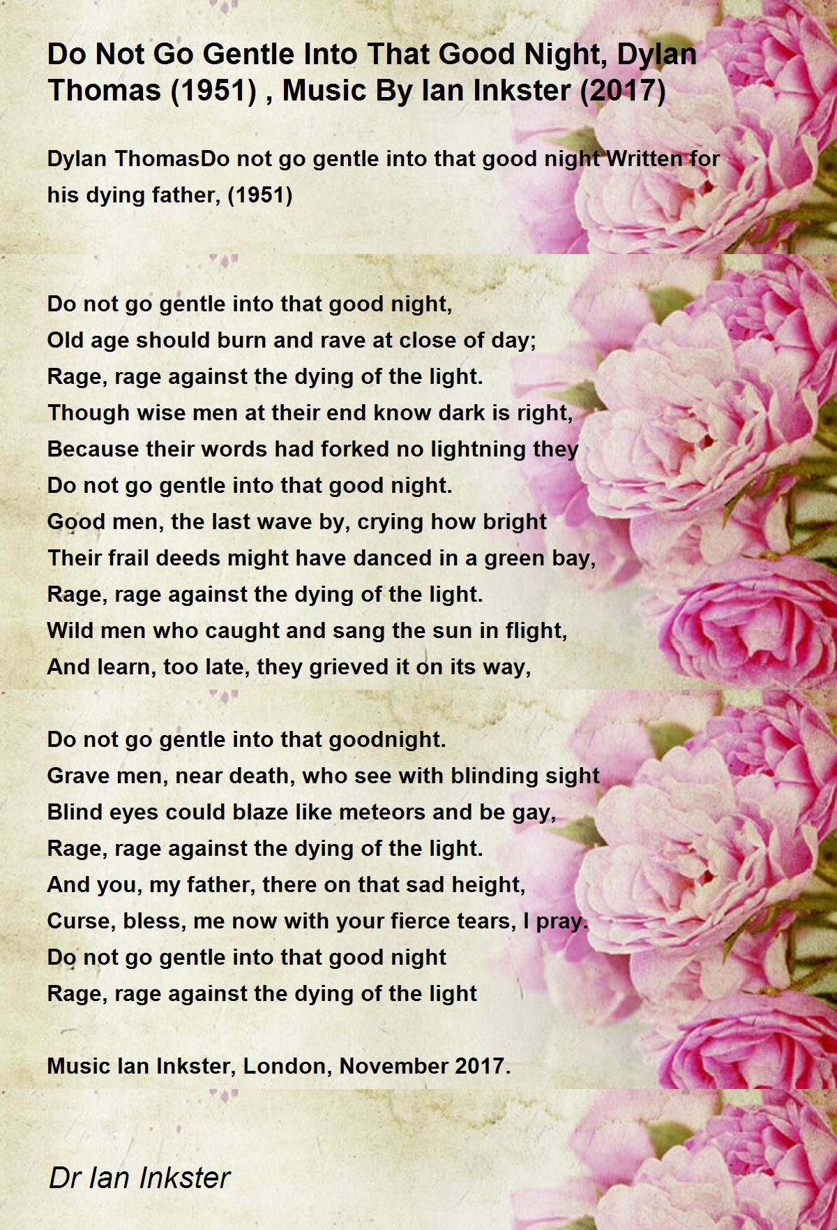 Do Not Go Gentle Into That Good Night Poem Formal | Sitedoct.org