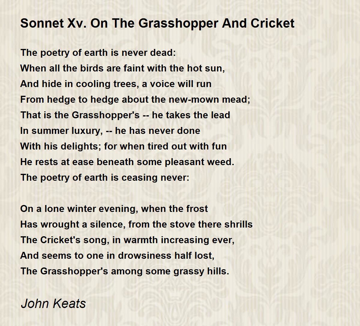 keats on the sonnet