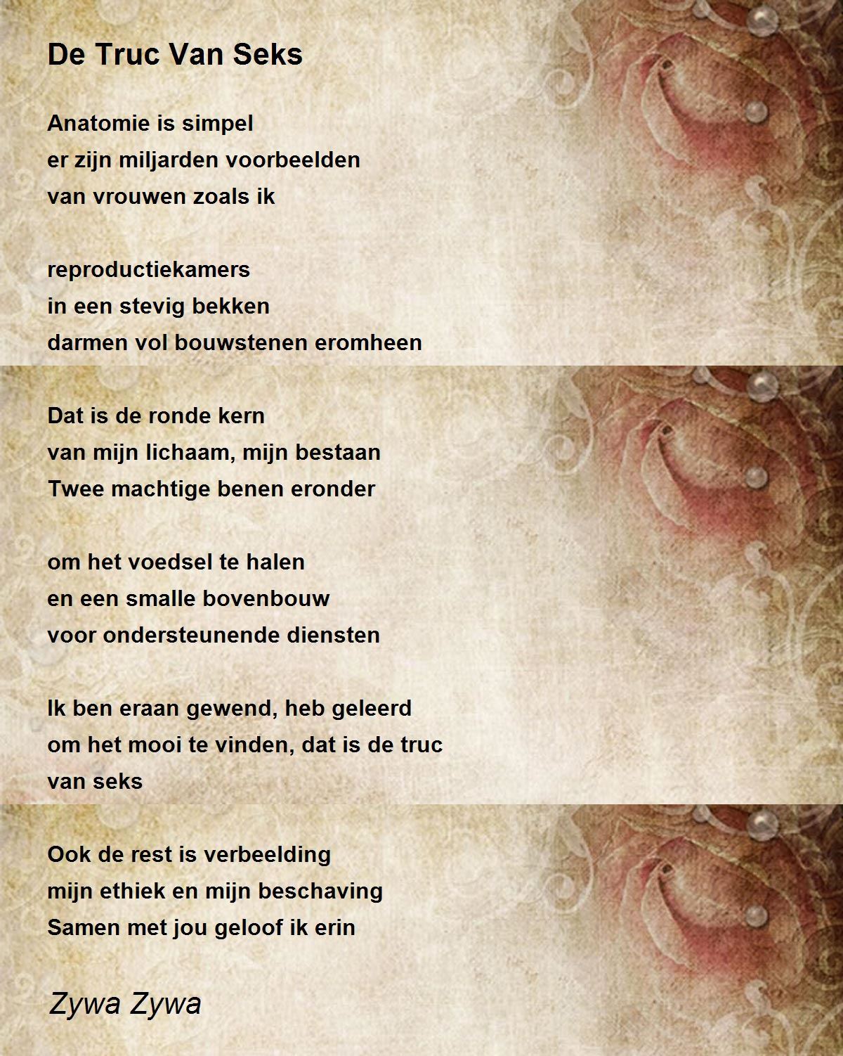 De Truc Van Seks - De Truc Van Seks Poem by Zyw Zywa