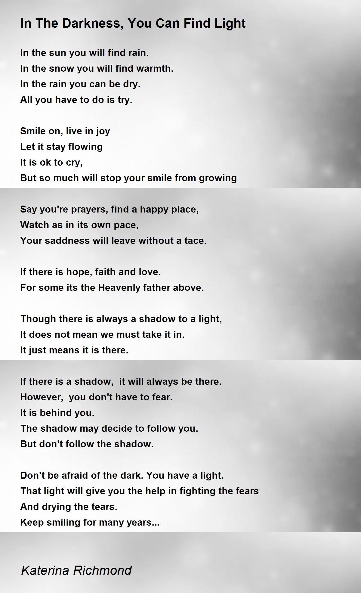 Light Poem By Katerina Richmond
