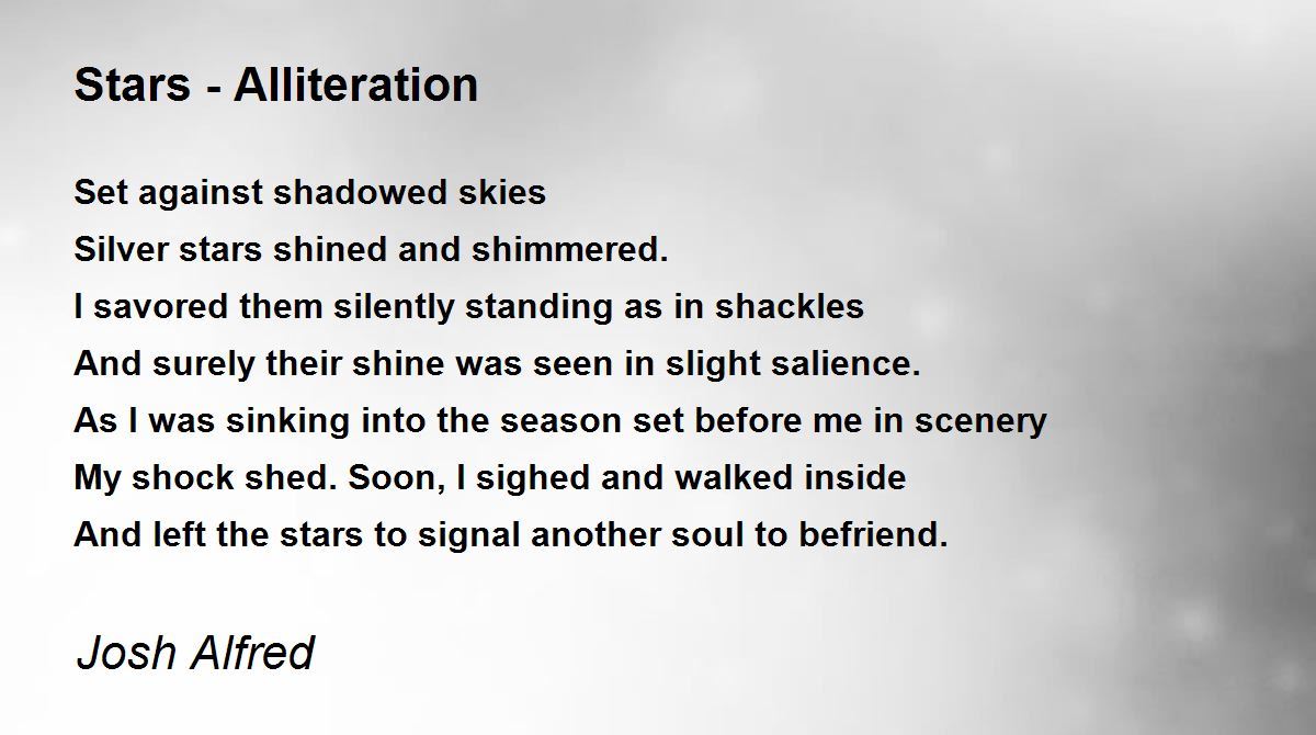 Alliteration Poem By Josh Alfred