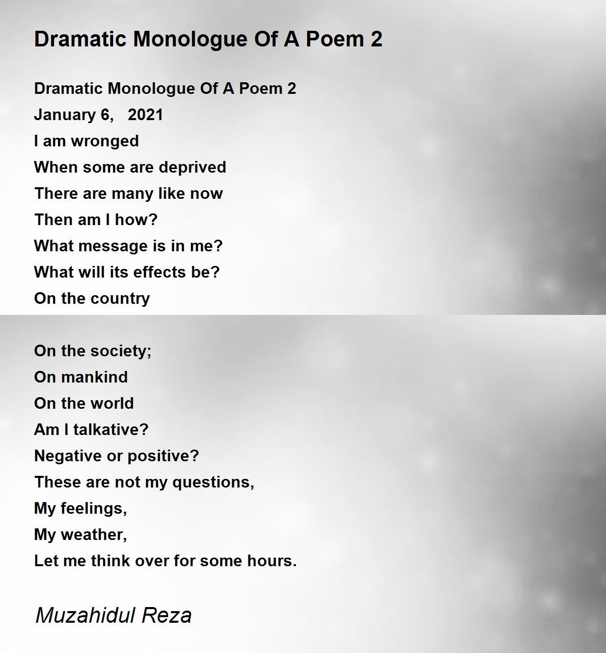 Dramatic Monologue Of A Poem 2 