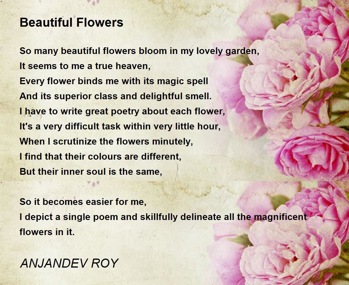 Beautiful Flowers Poem By Anjandev Roy