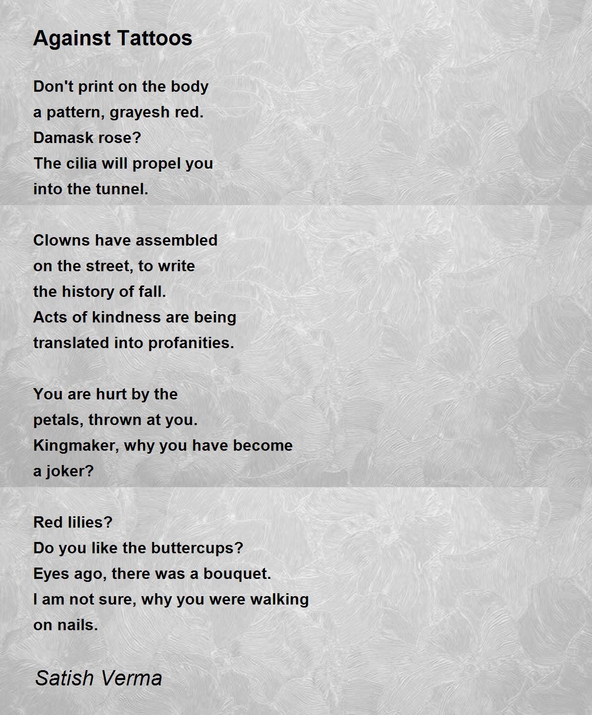 Tattoos  Tattoos Poem by Kristina Louisa Carr