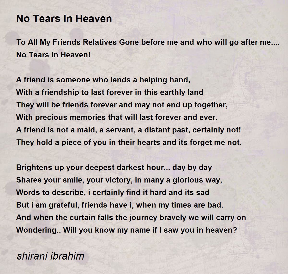 No Tears In Heaven