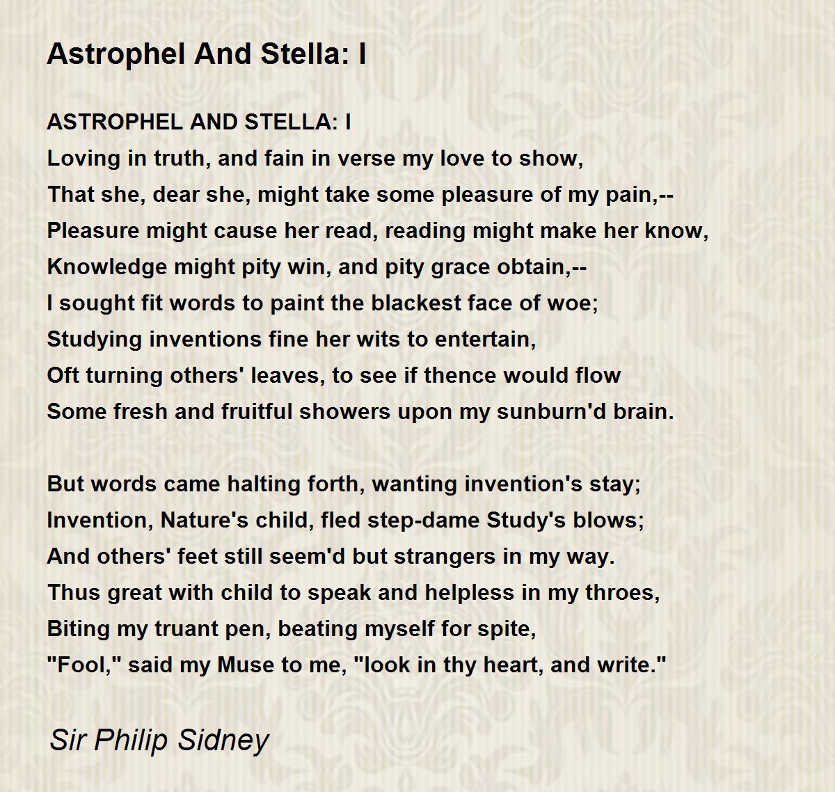 Astrophil And Stella Quotes Astrophil And Stella Quotes
