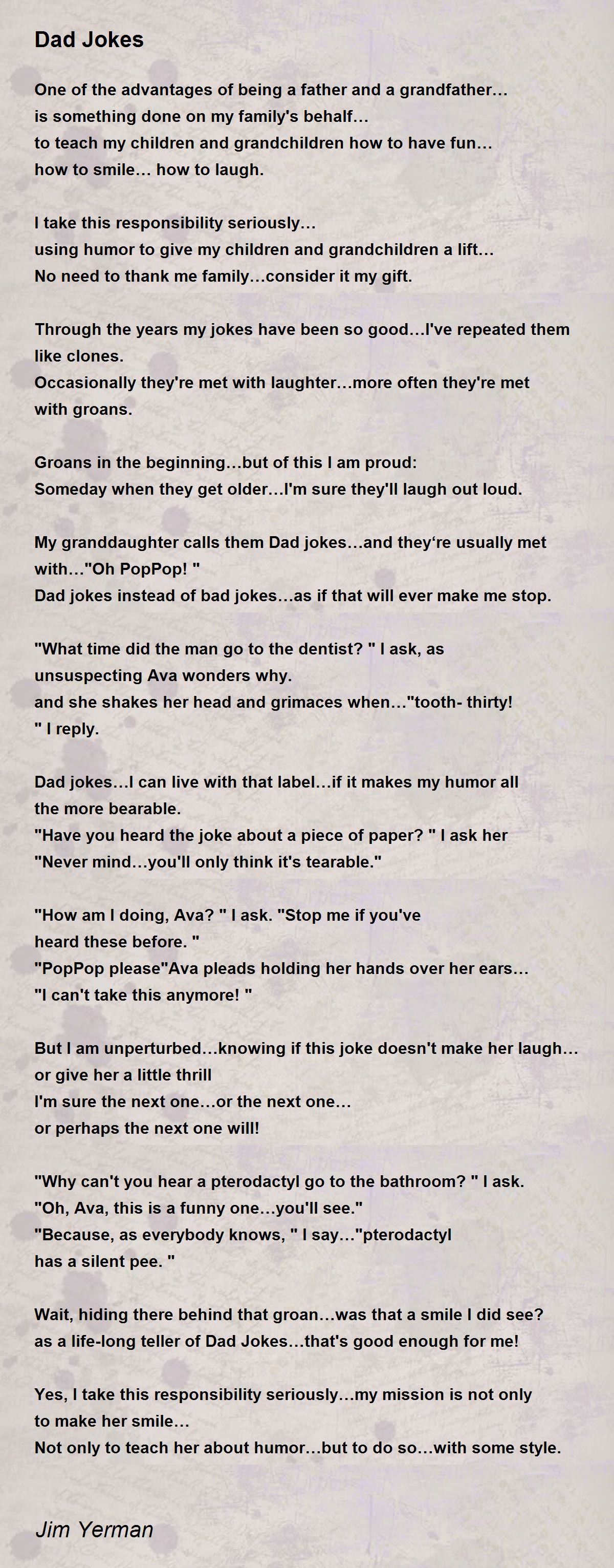 Dad Jokes - Dad Jokes Poem by Jim Yerman