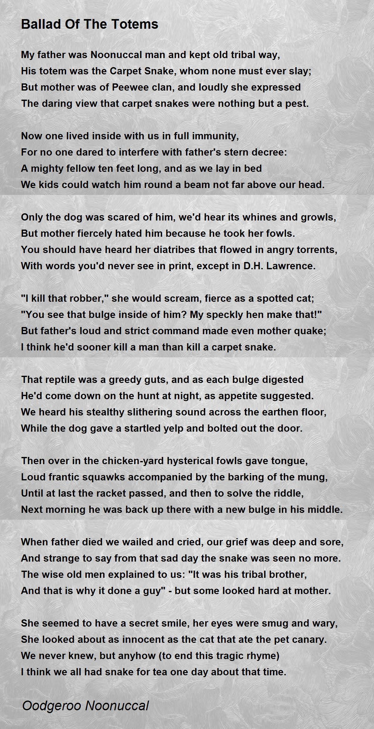 then and now poem oodgeroo noonuccal