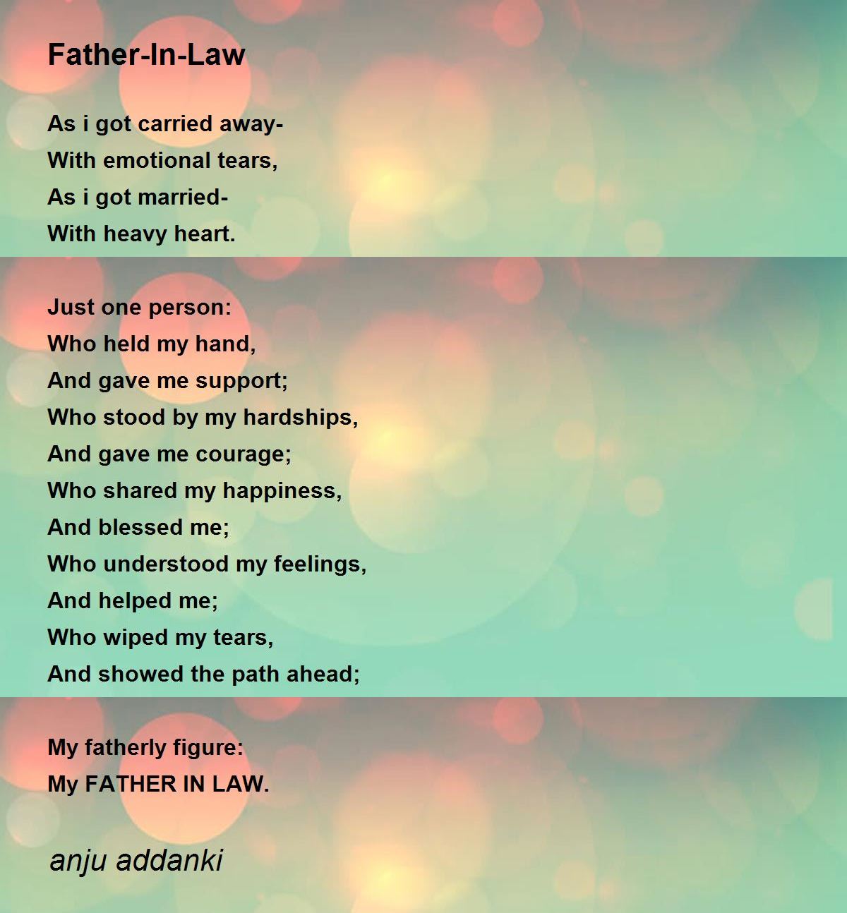 Father In Law Poem By Anju Addanki