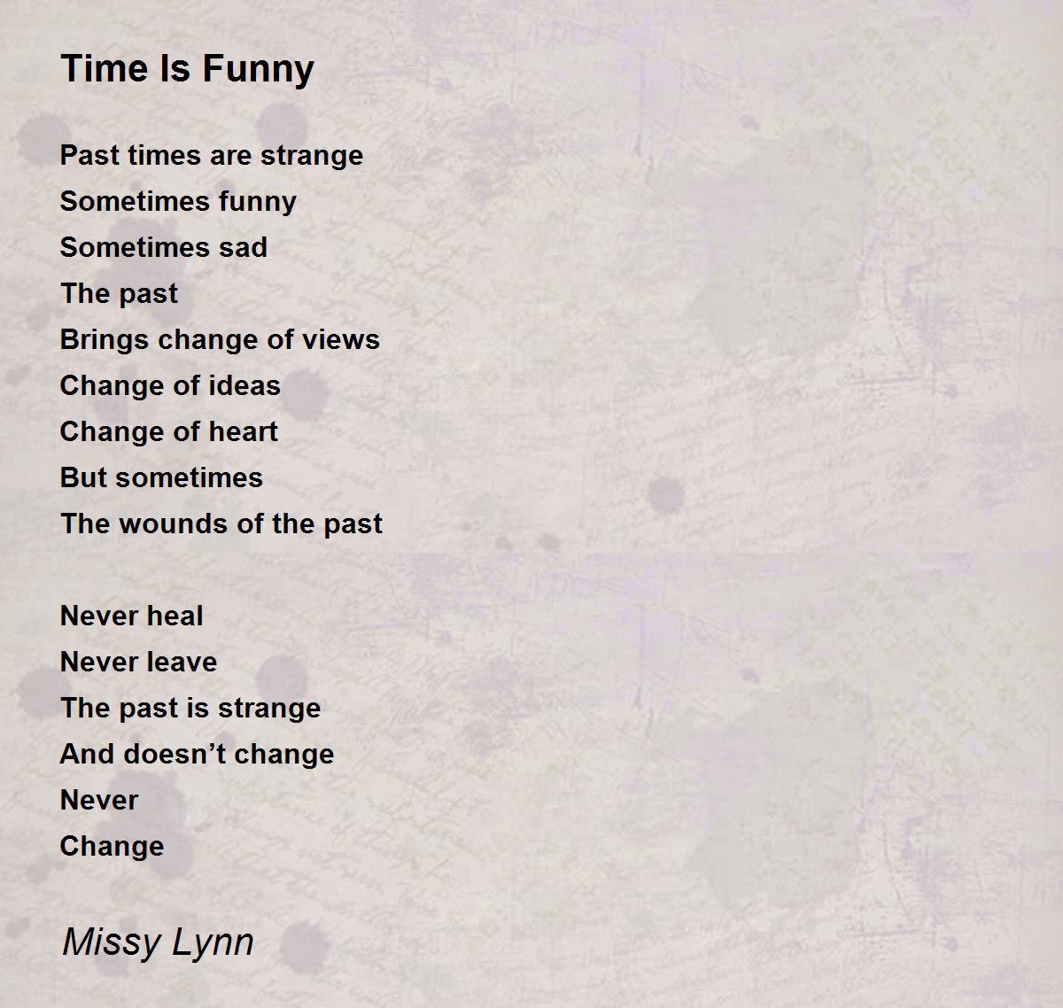 Time Is Funny - Time Is Funny Poem by Missy Lynn