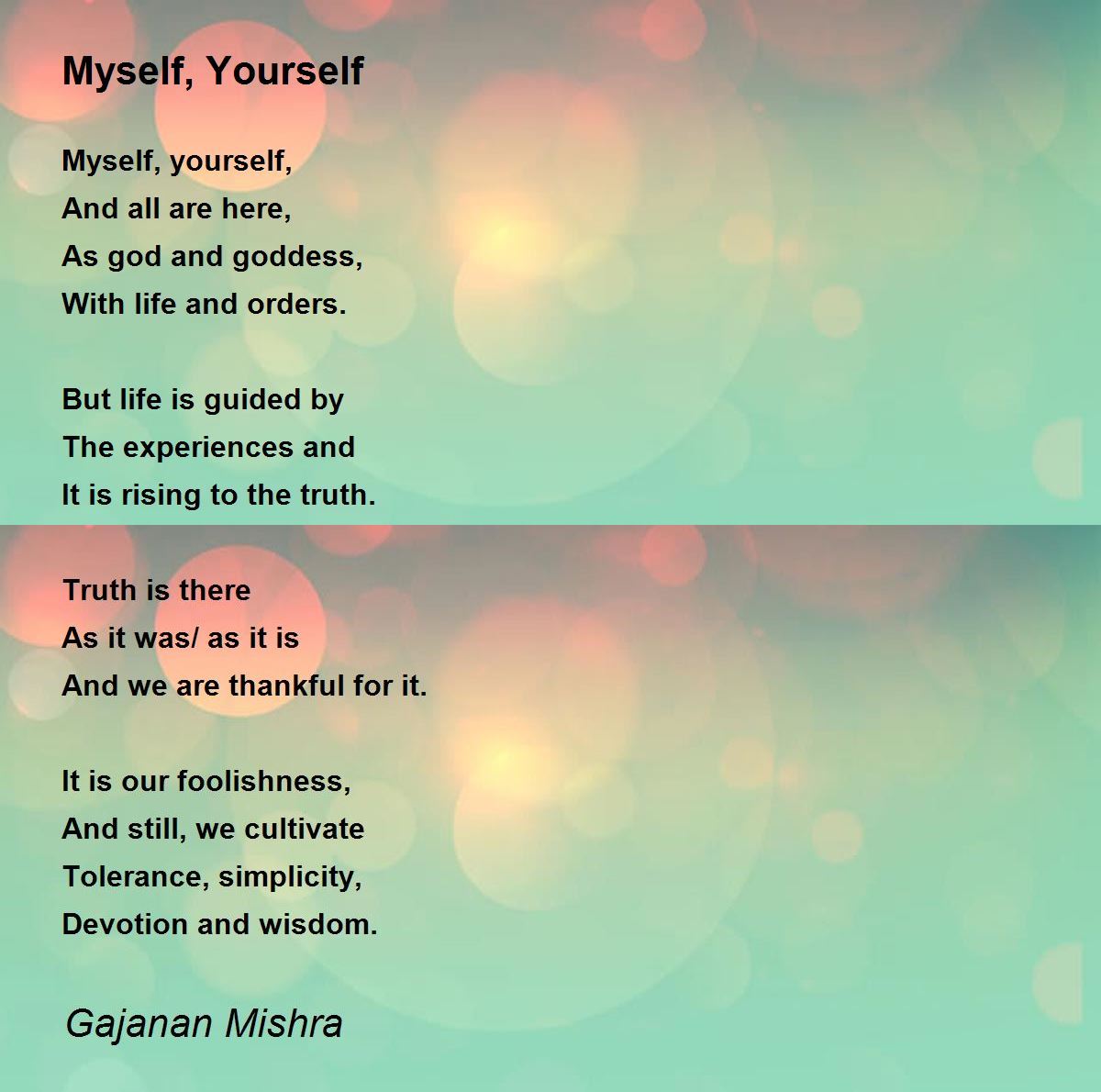Myself Yourself Myself Yourself Poem By Gajanan Mishra
