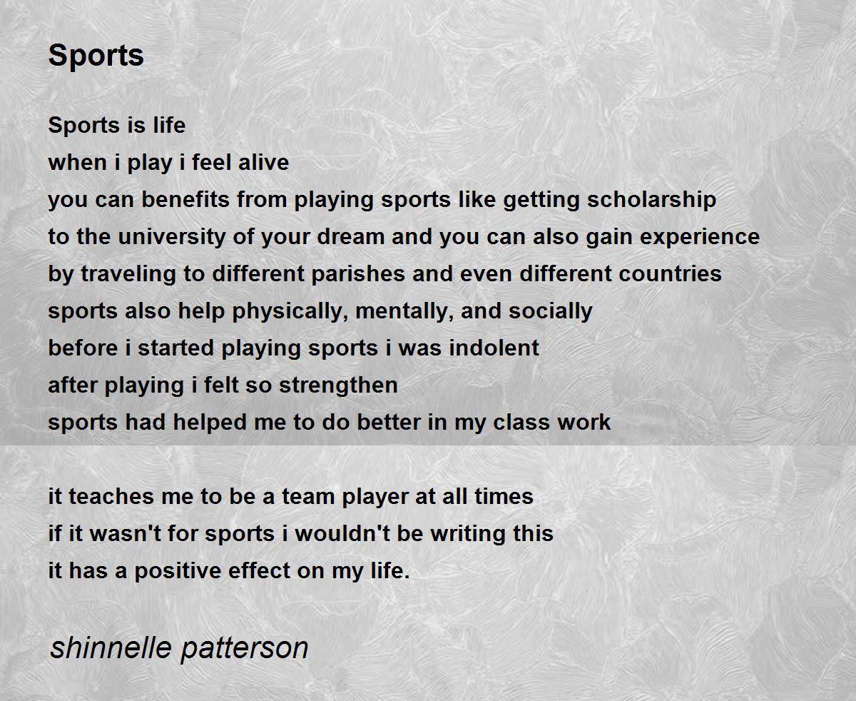 Sports Poem By Shinnelle Patterson