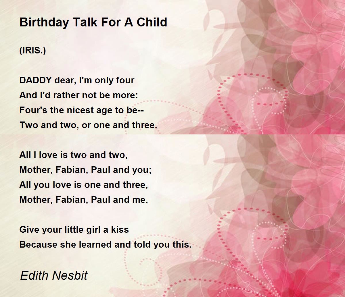 happy birthday baby girl poems