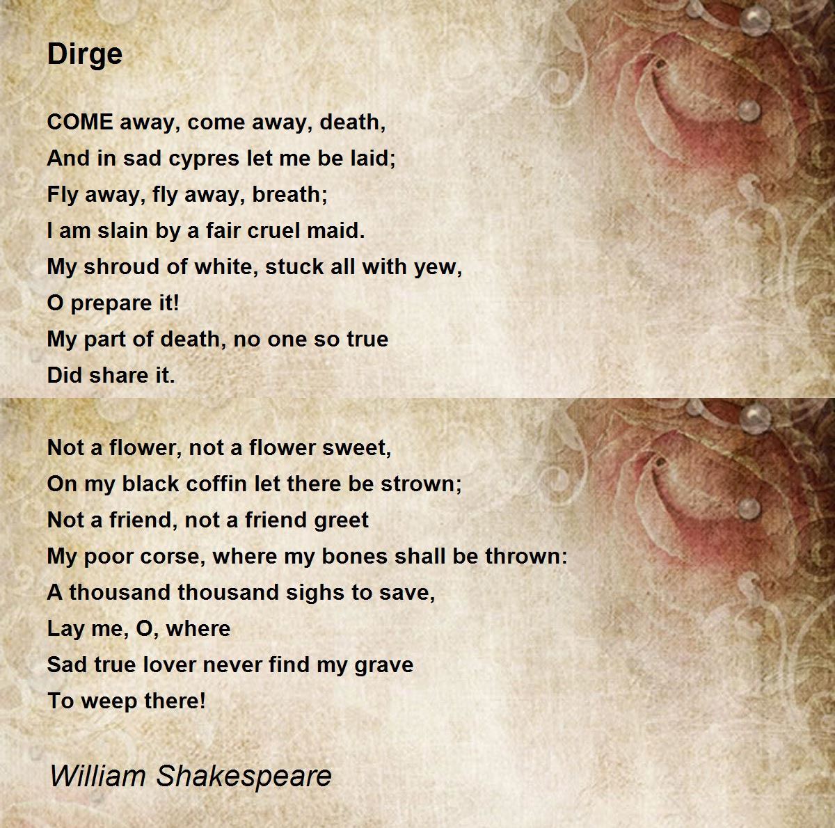 Dirge Poem By William Shakespeare
