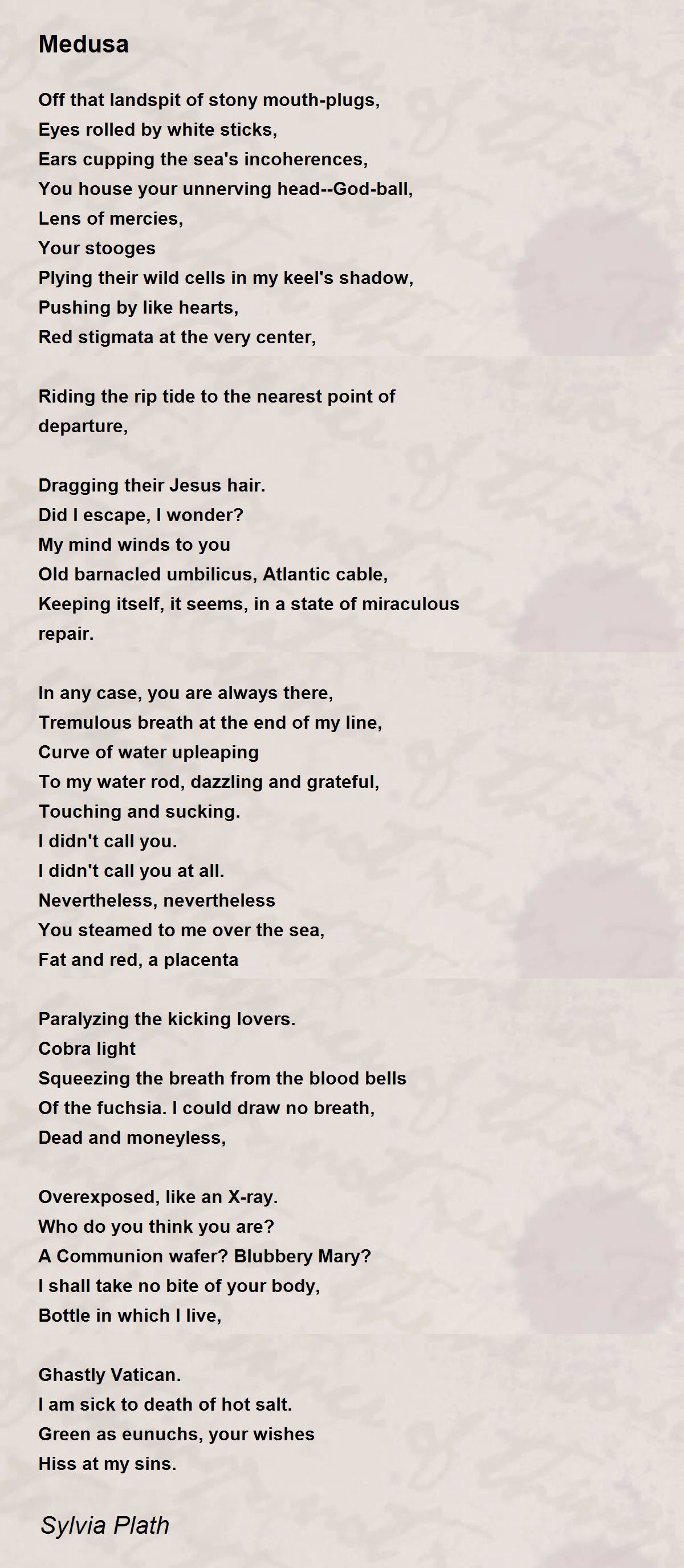 Medusa Poem By Sylvia Plath