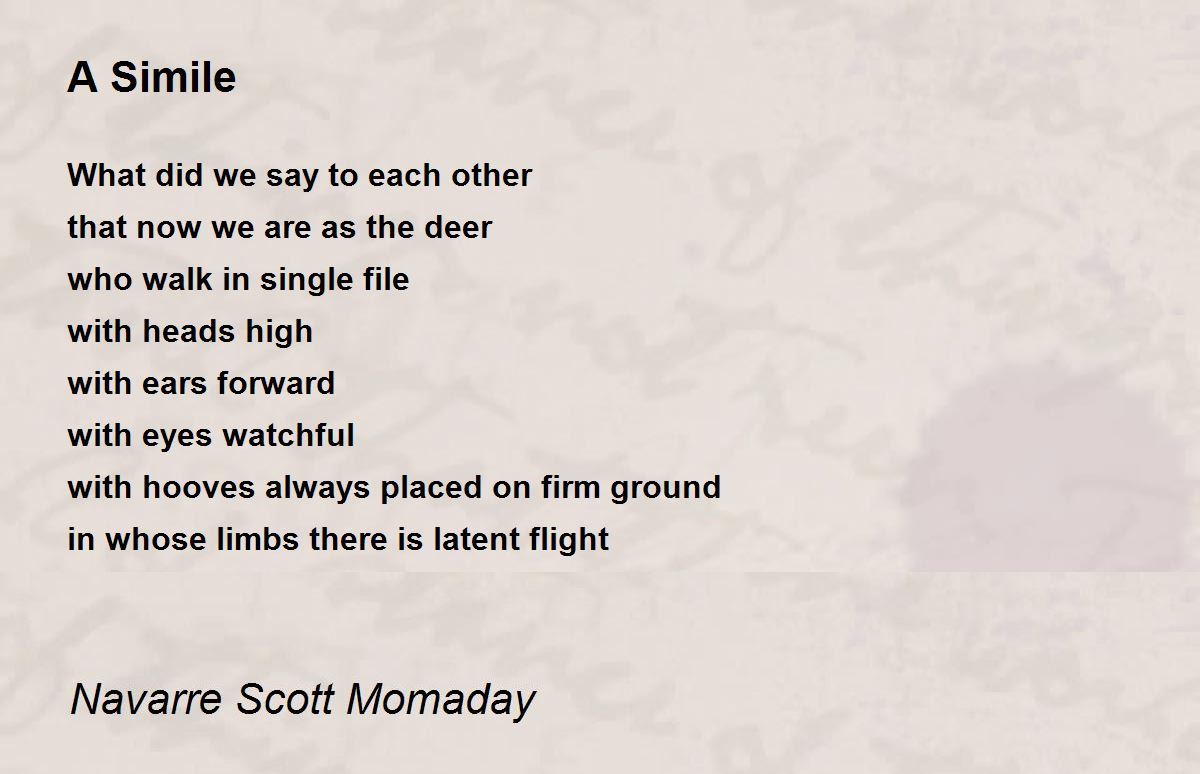 A Simile - A Simile Poem by Navarre Scott Momaday