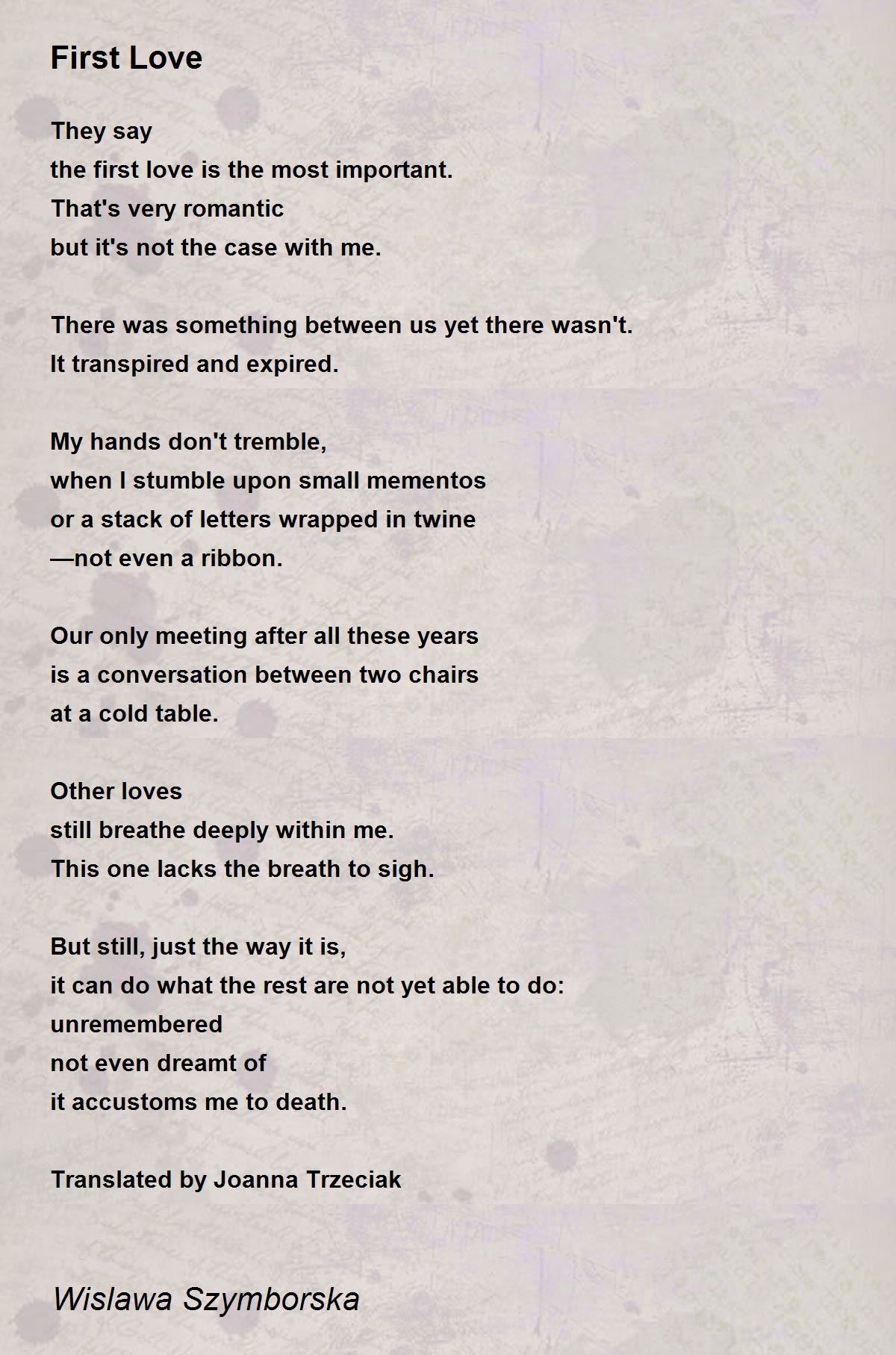 Love At First Sight Poem By Wislawa Szymborska Analysis