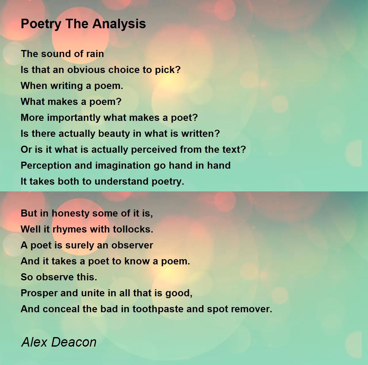 How To Analyse A Poem 