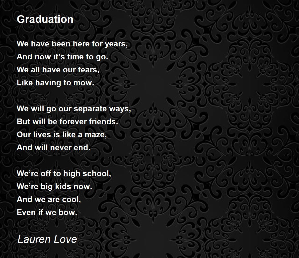 Graduation Poem By Lauren Love
