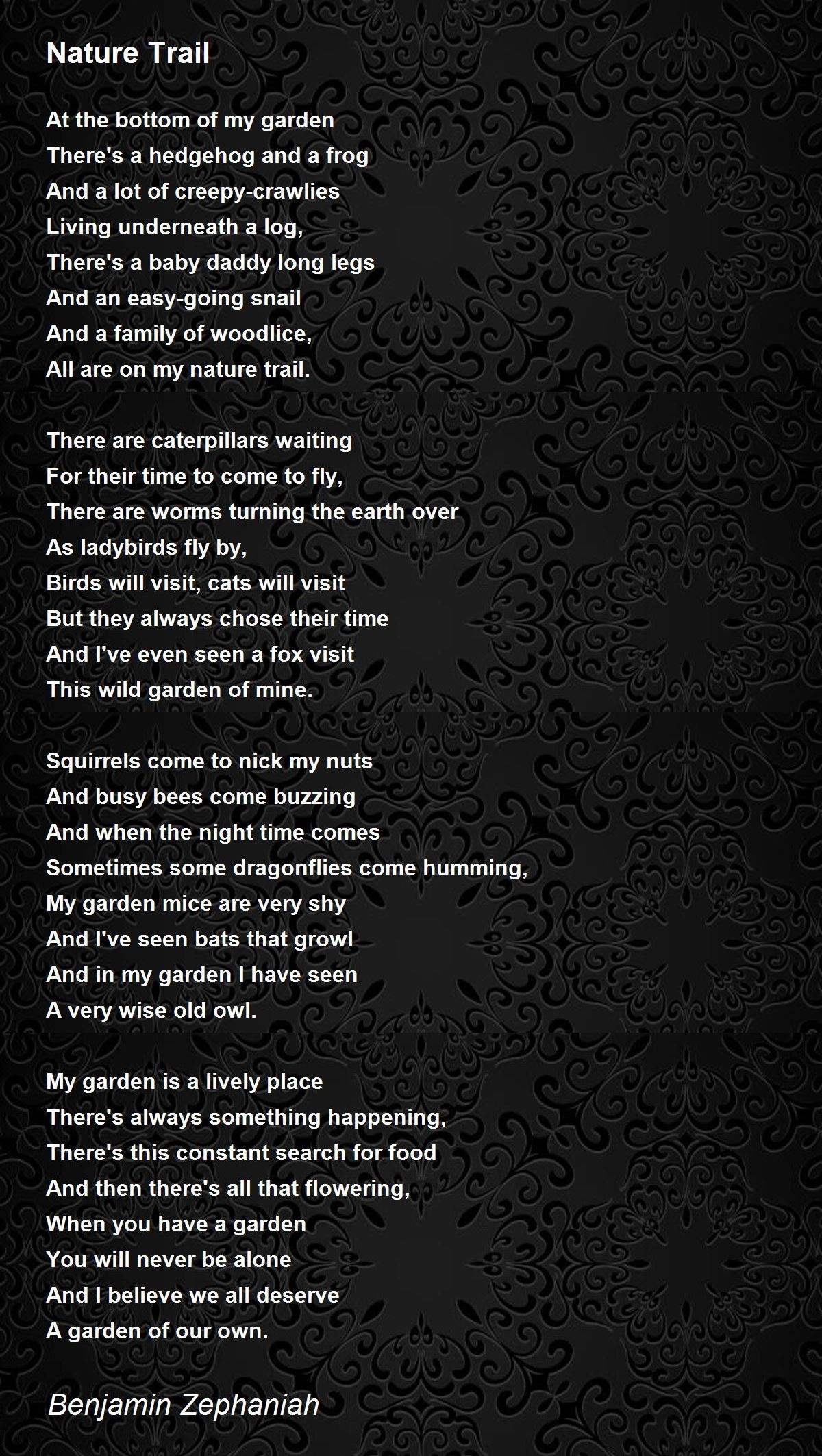 Nature Trail - Nature Trail Poem by Benjamin Zephaniah