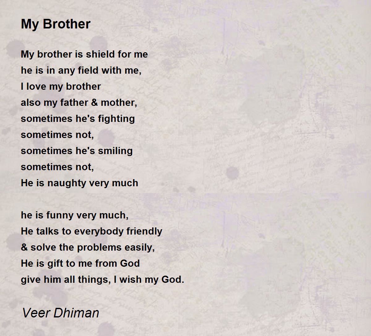 i love my brother poems