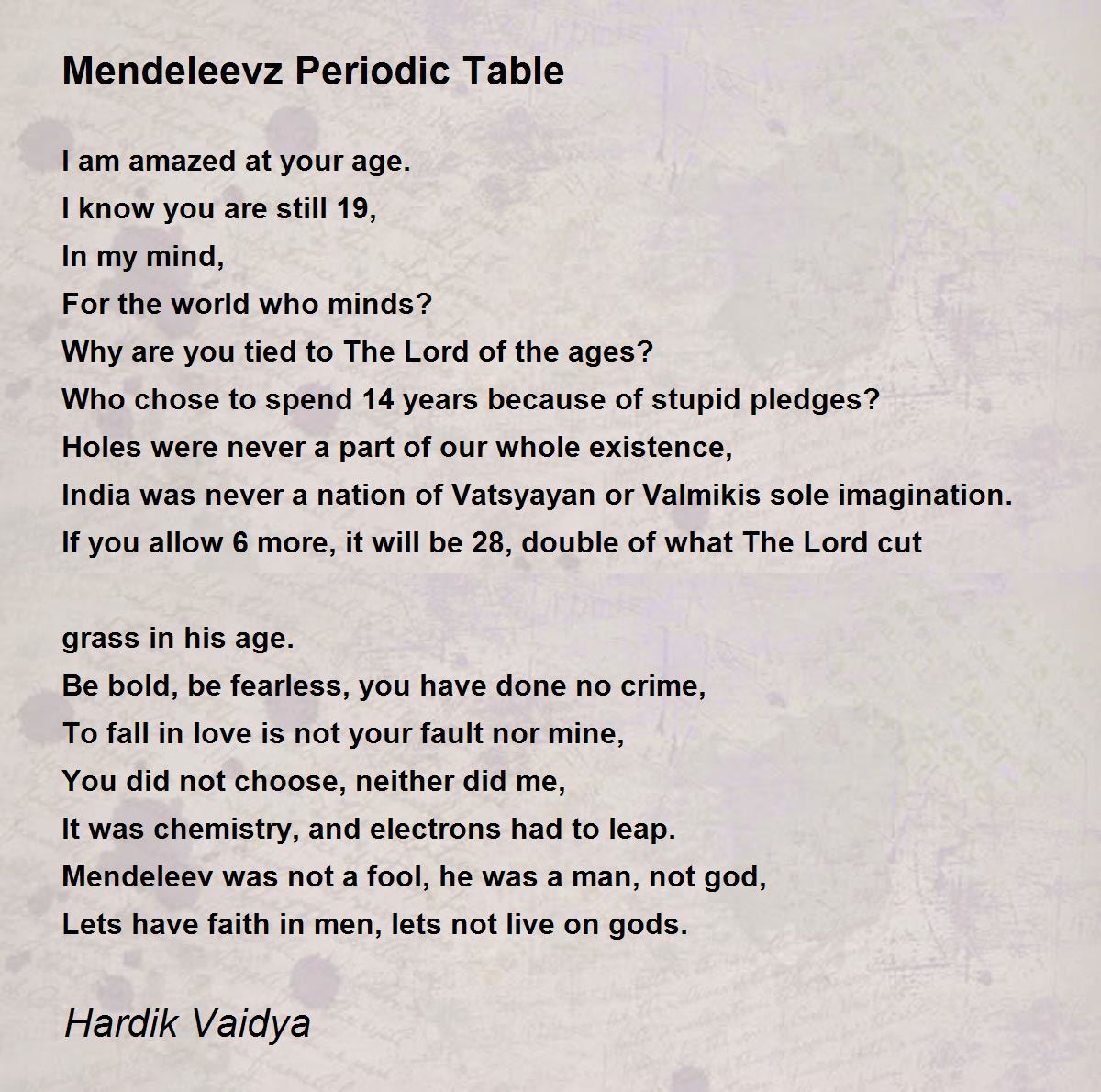 Mendeleevz Periodic Table Poem