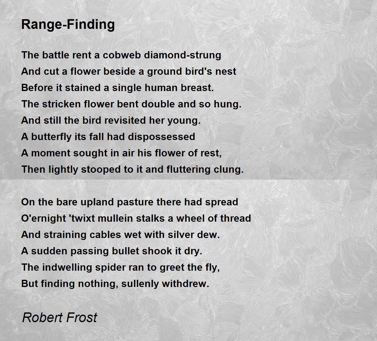range finding robert frost analysis