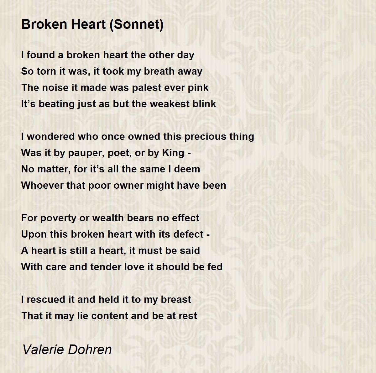 sonnet about broken heart