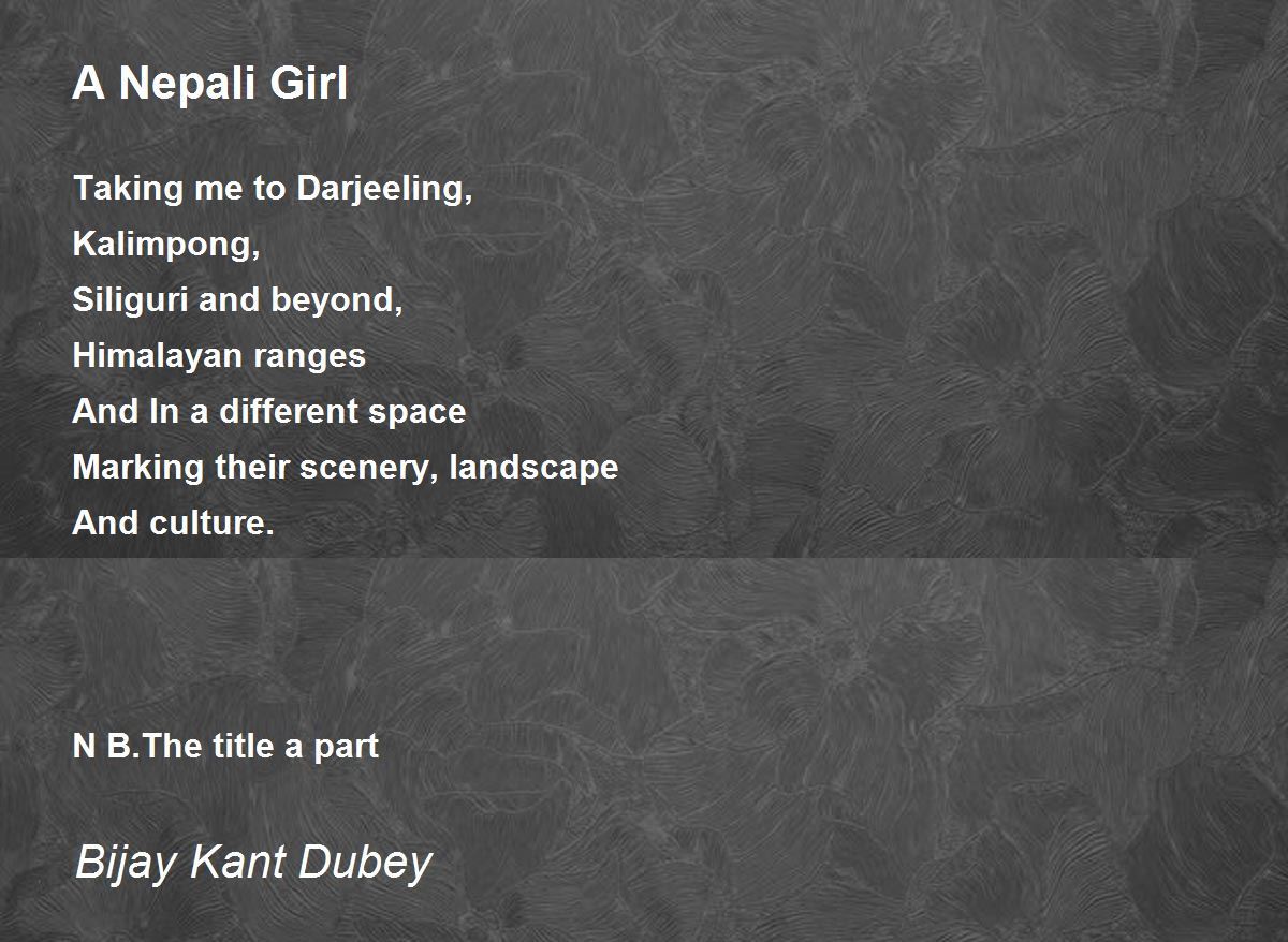 A Nepali Girl - A Nepali Girl Poem by Bijay Kant Dubey