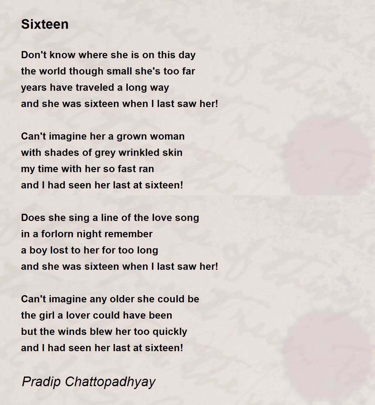 Sixteen Poem By Pradip Chattopadhyay