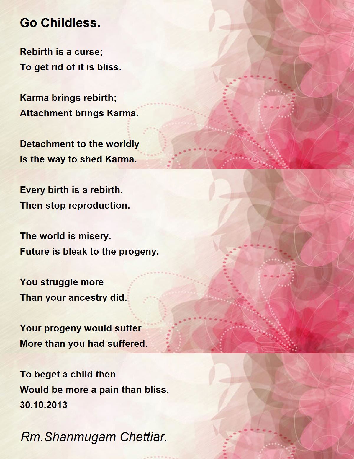 Rebirths - Rebirths Poem by Rm. Shanmugam Chettiar