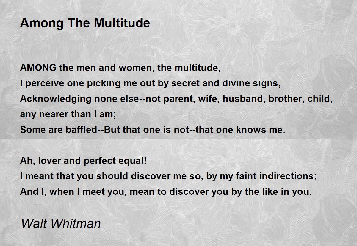 walt whitman among the multitude