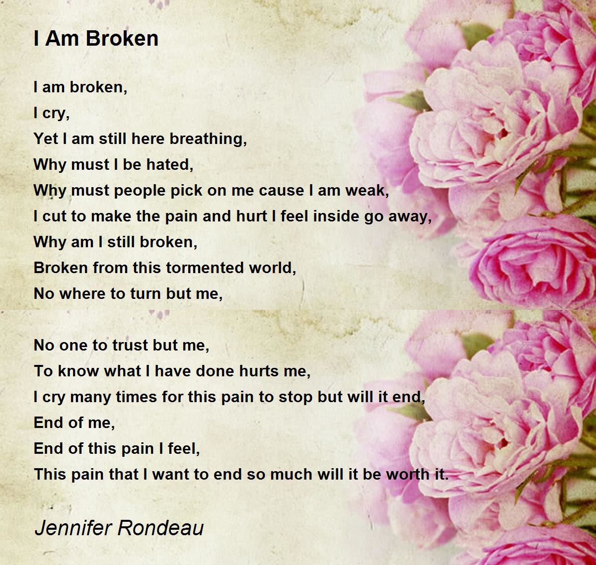 I Am Broken - I Am Broken Poem by Jennifer Cook