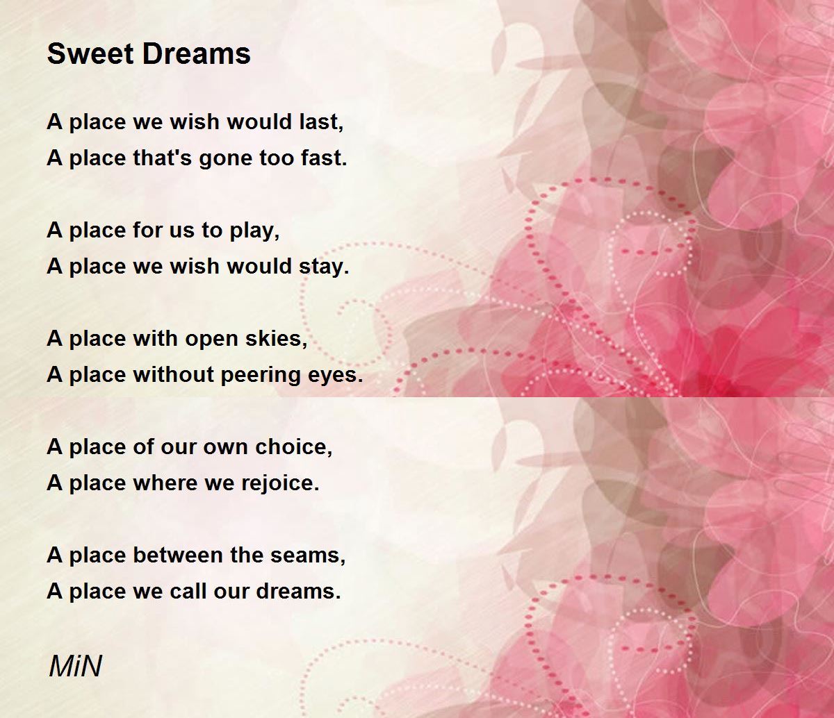 Sweet Dreams - Sweet Dreams Poem by MiN